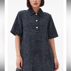 NWT GANNI Women’s Fluffy Denim Mini Dress